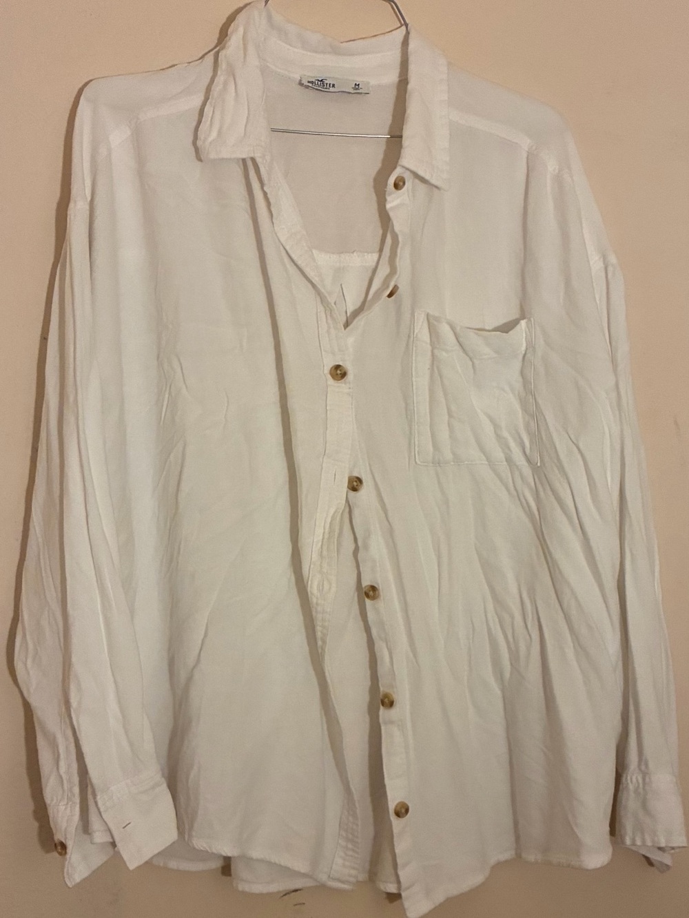 Hollister Women's White Button-Down Shirt